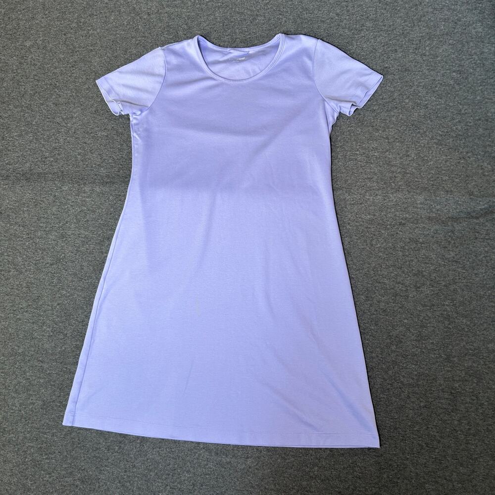 Lands' End 100% cotton tshirt dress purple S lilac comfy basic